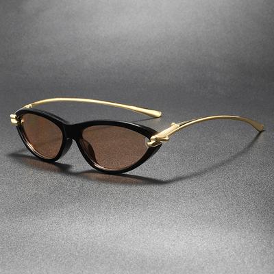 Mode Sexy Katzenaugen-Sonnenbrille Damen Mode Luxusmarke Kleiner Rahmen Sonnenbrille Damen Retro Retro Leopardenmuster Elegante Brille