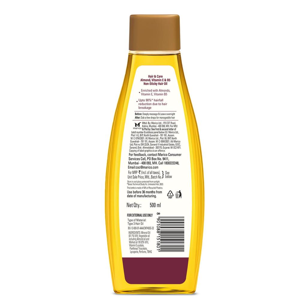 Hair & Care with Almond, Non-Sticky Hair Oil, 500ml
