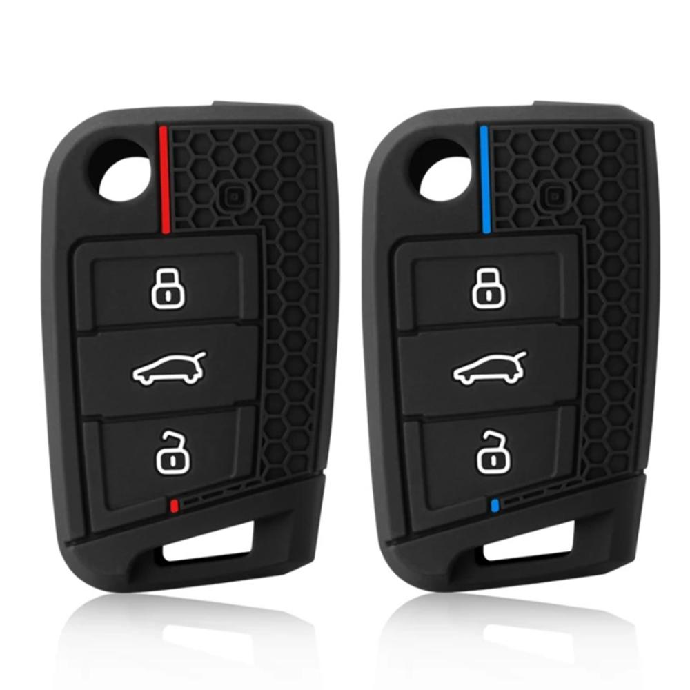 Key Case Cover For Vw Golf 7 Gti Polo T-Cross T-Roc Touran Tiguan Skoda Octavia Rapid Kodiaq Fabia Seat Ibiza Leon Ateca Arona
