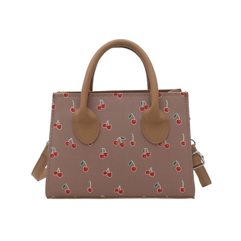 New Trendy Girl Handbag Fashi Commuter Cherry Pillow Bag Niche Printed Texture Shoulder Bag