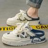 Fashion 2025Summer Fashion Designer Men Half Slipper Breathable Casual Platform Shoes Lightweight Sneakers Outdoor Walking Flats Loafers