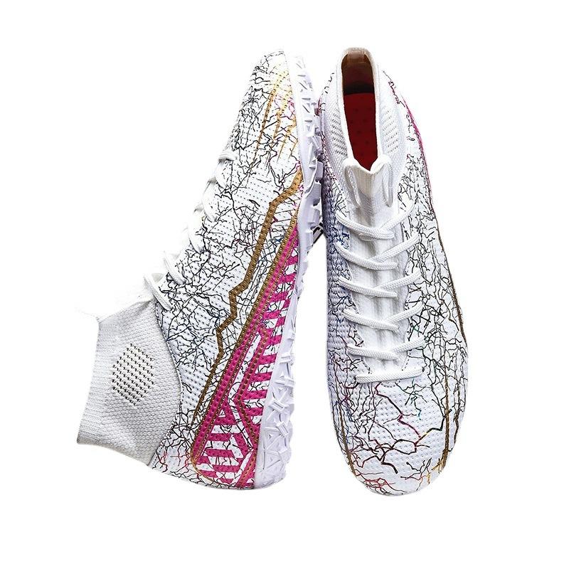 Student football shoes AG long nails TF broken nails boys and girls high top students grass sports shoes training shoes