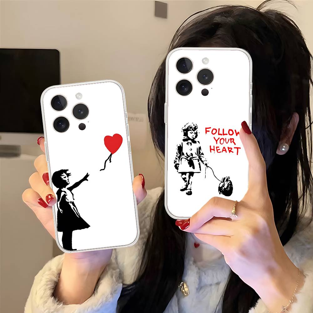 Graffiti Artist B-Banksy-S Phone Case Soft Transparent Case For IPhone 17 16 15 14 13 12 11 Pro Max Mini Plus Shockproof Cover C