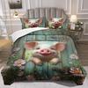 Cartoon Pig Duvet Cover Duvet Cover With Cartoon Pig Pattern Suitable For Children Kids And Adults Soft Warm And Breathable