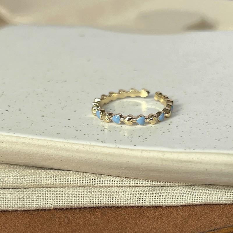 Captivating Iris French Violet Enamel Drop Ring With Brilliant Zircon For Women