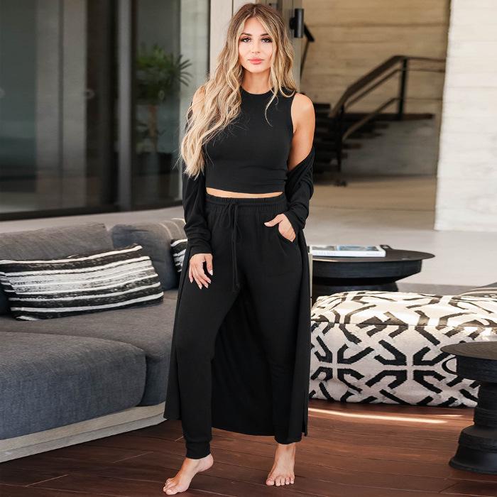 Southeast Asia 2025 Women's Slim Fashion European/American Set: Temperament Vest & Long Pants Three-Piece