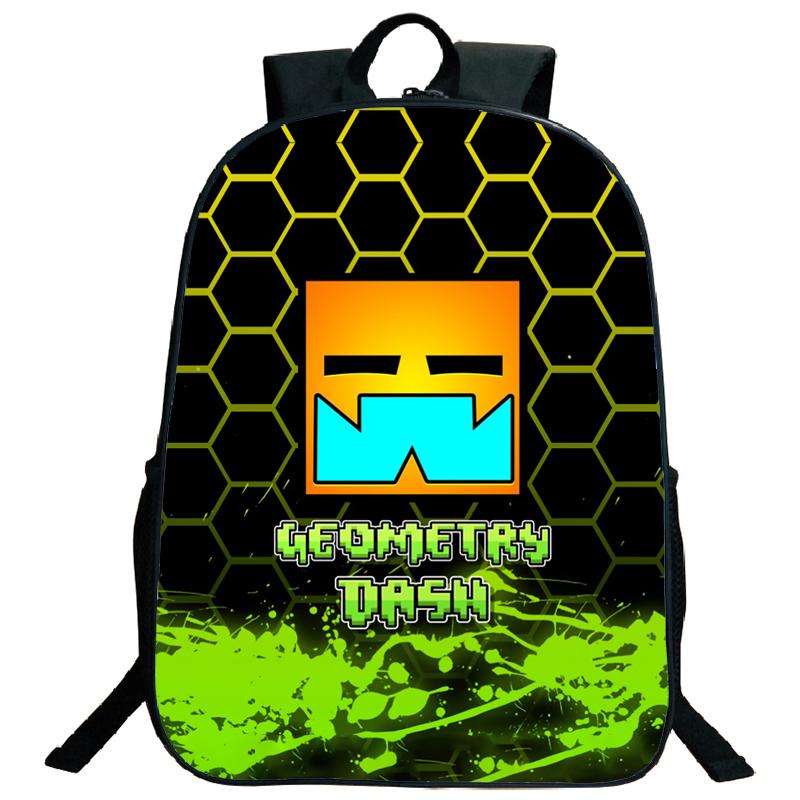 Wütende Geometry Dash Rucksäcke für Mittel- und Oberstufenschüler, Freizeitrucksäcke mit großem Fassungsvermögen, Weihnachtsgeschenke