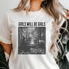 Girls Will Be Girls Witchy T-Shirt | Vintage Halloween Witchy | Unisex Short Sleeve Tee | Bella Canvas 3001 | Witches Coven Friends Gift