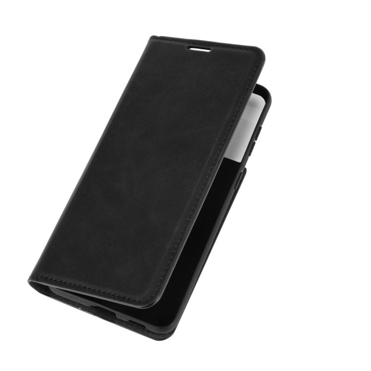 For Samsung Galaxy S21 5G Retro-skin Business Magnetic Suction Leather Case with Holder & Card Slots & Wallet(Black)