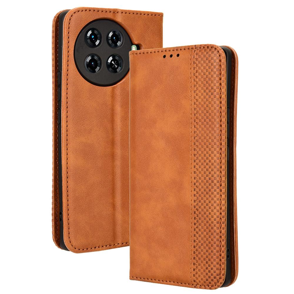 For TECNO Spark 20 Pro+ KJ7 Case Leather Magnetic Closure Wallet Flip Phone Cover