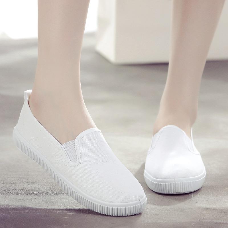 Nurse shoes women's white old ******* cloth shoes ****** and summer new versatile ****** s**t-soled flat autumn white shoes