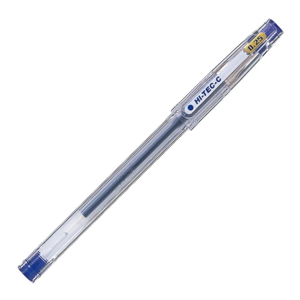 Гелевая шариковая ручка PILOT Hi-Tec-C 0,25 мм Синяя (LH200C25L), Ультратонкий, 10 шт., Сделано в Японии синий
