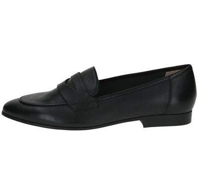 Women's Caprice Black Leather Slip-ons
