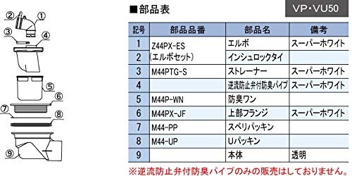 Miyako Horizontal Trap with Foam Backflow Prevention, M44PEG 50