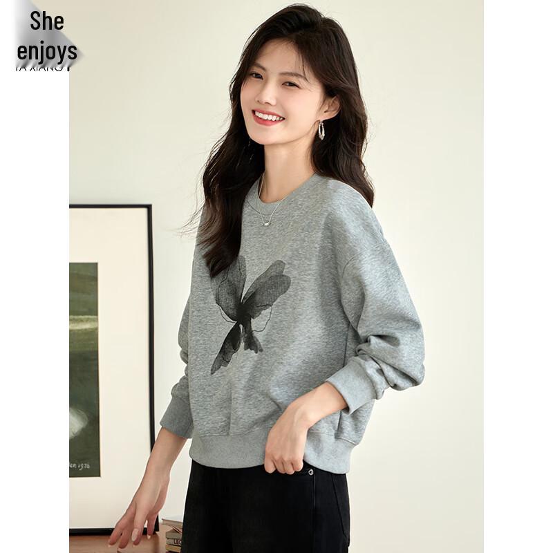 Damen Casual Rundhals Pullover Sweatshirt