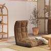 Foldable Floor Chair in Brown Fabric
