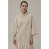 BETWEEN A AND B Pleated Hooded Jersey Dress [Oatmeal]