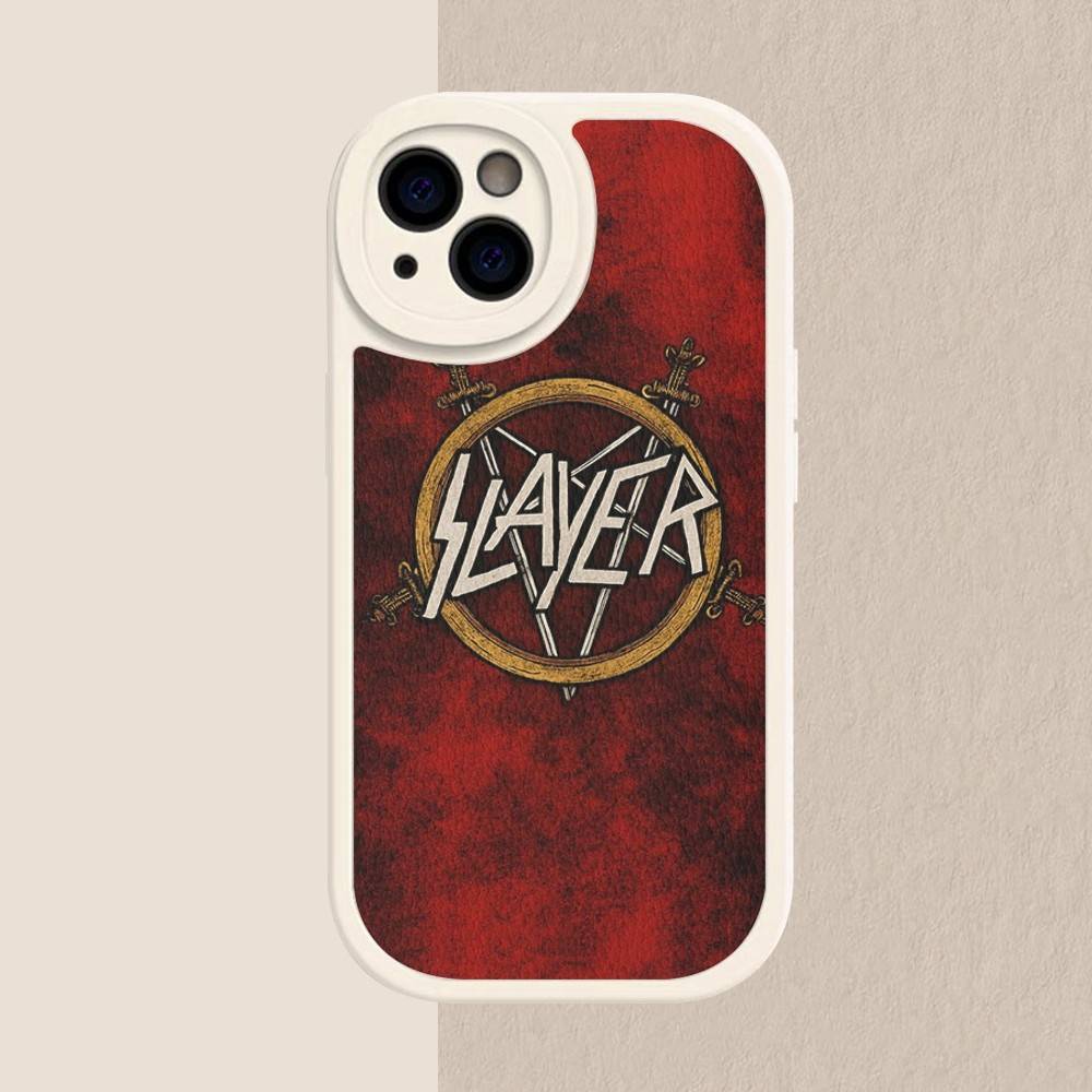 1pc Heavy Metal S-slayer Band Phone Case Hard Leather For IPhone 16 15 14 13 12 Mini 11 14 Pro Max Xs X Xr 7 8 Plus Fundas