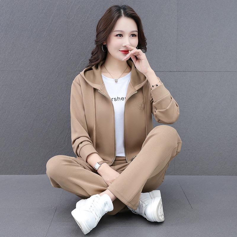 

Khmer Women s Two-Piece Casual Sportswear Set: Spring Hooded Sweatshirt & Sweatpants 2XL (Recommended 125-140 jin) хакі
