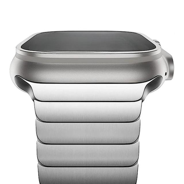 

Stainless Steel straps for Apple Watch Ultra 2 band 49mm 44mm 45mm 40mm 41mm 46mm Metal Bracelet iWatch series 9 7 6 3 5 8 se 10 38 40 41mm S10-42mm серебряный