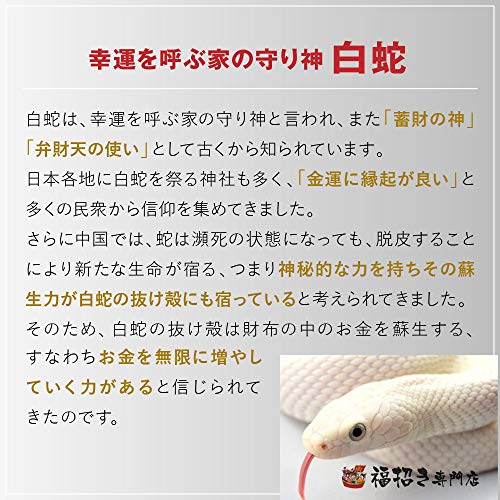 100 million yen D Gold White Snake 1 piece Prayer Wallet Laminated Feng Shui Amulet Wealth Improvement Good Luck Talisman Gift 24k Leaf Included Goods