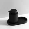 Bathroom Accessories Set, Lotion Bottle, Mouthwash Cup, Tray, Portable Shampoo Dispenser, Three Piece Set, Resin
