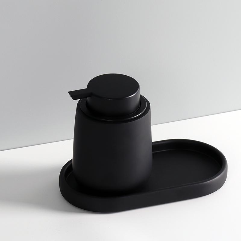 Bathroom Accessories Set, Lotion Bottle, Mouthwash Cup, Tray, Portable Shampoo Dispenser, Three Piece Set, Resin