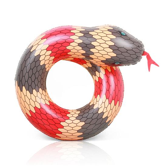 Simring Serpentine Lek Bekväm Smidig Unik Miljövänlig PVC i vatten Simning Orm Form Circle Beach