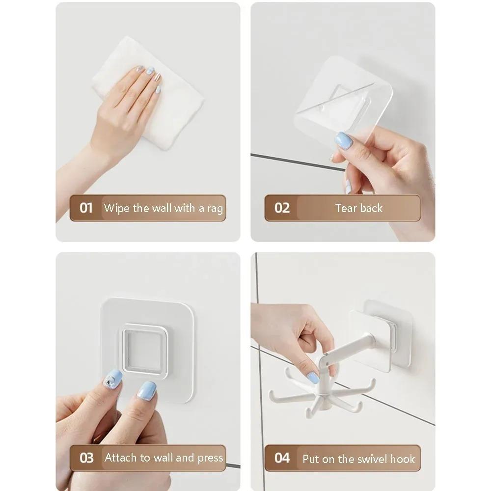 Kitchen Utensil Storage Hooks Suitable for Kitchen Items Wall Hooks Hat Hook Bathroom Gadgets Sticky Accessories Crochet Mural
