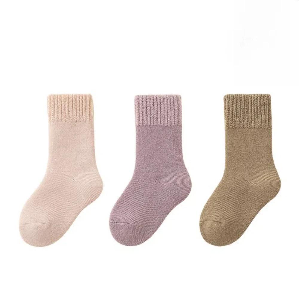3 Pairs Children's Winter Socks Plush Warm Thermal Terry Socks New Wool Socks  for Toddlers