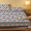 1 Simple Modern Bohemia Printed Matte Fitted Sheet, Bedroom Printed Bed Cover, Bedding (Excluding Pillowcases)