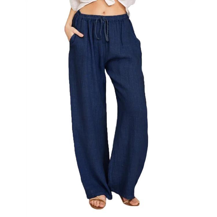 Loose Cotton Linen Pants for Women Summer Casual Large Size