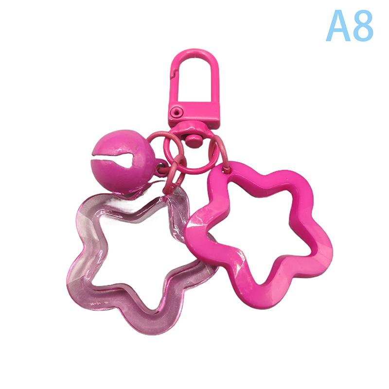 

1 шт. пятиконечная звезда колокольчик кулон брелок конфетный цвет сумка брелок ювелирные изделия для женщин девушка автомобиль подвесной брелок брелок