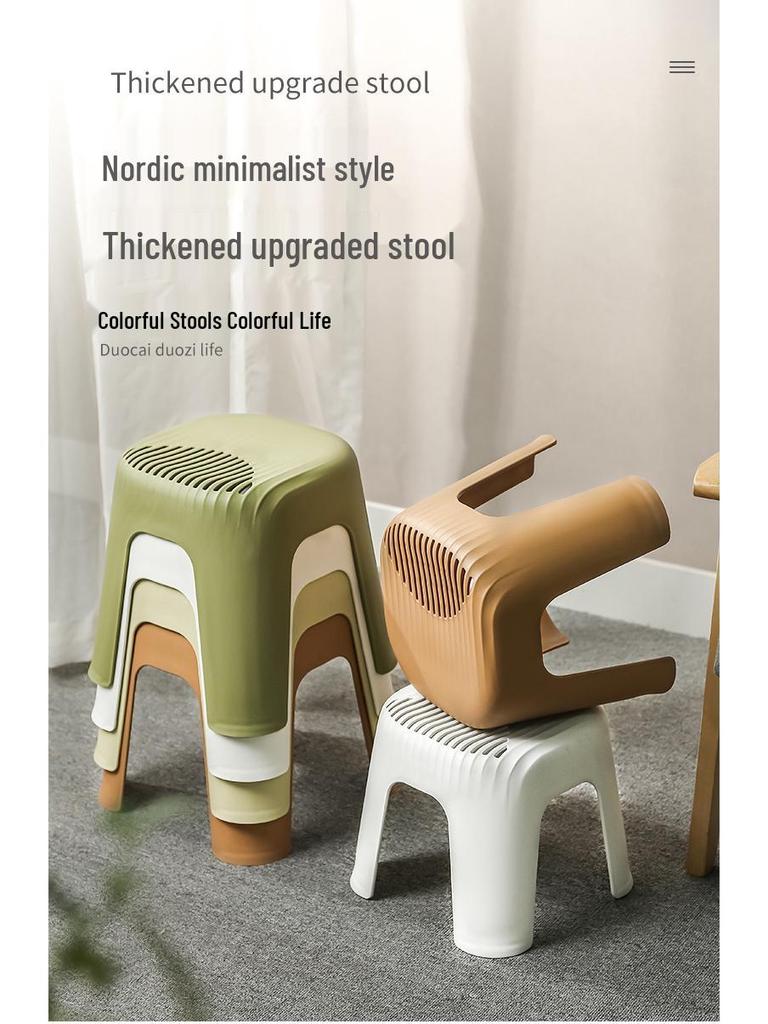 Plastic Stool for Kitchen, Living Room, Bathroom, or Kids' Room - Versatile and Sturdy for Household Use