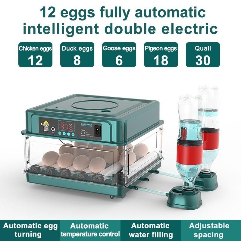 12/24/48/64/130 Eggs Automatic Incubator Thermostatic Chicken Hatching Machine Multifunctional Farm Egg Hatcher