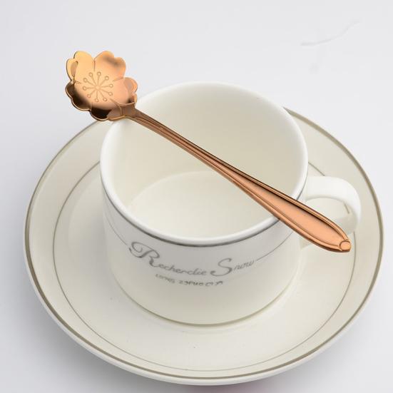 8ks květina Nerezová káva Kávový šálek Čajová lžička Čajová lžička Kuchyňské nářadí Dárek