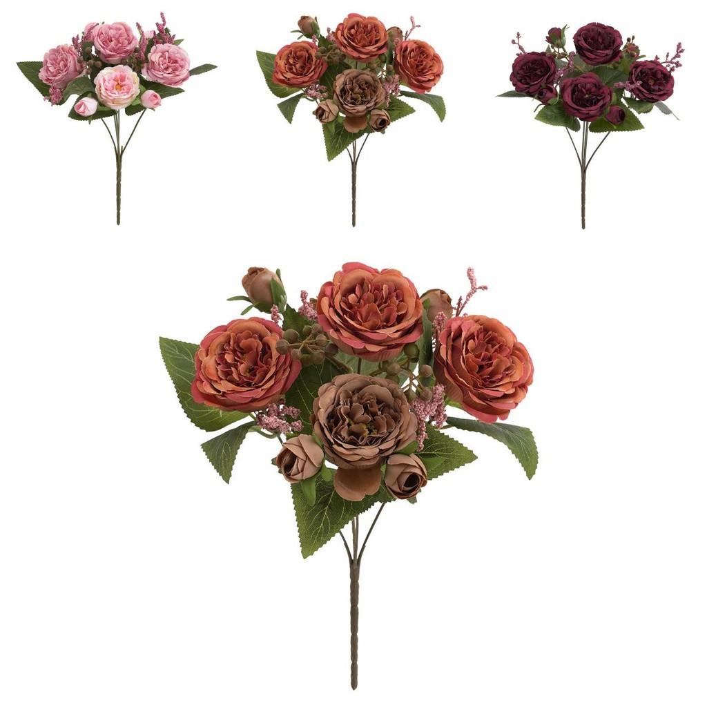 Elegant Peony Artificial Flower Topiary With Realistic Look For Interior Decoration