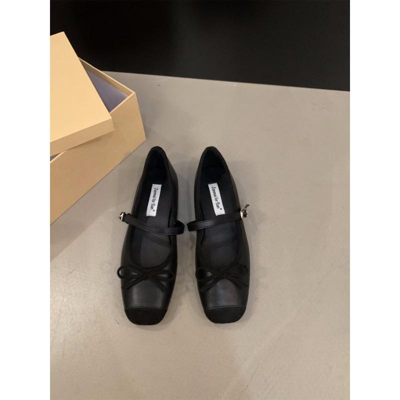 2025 Spring and Autumn New Flat-bottomed French Small Fragrant Mary Jane Single Shoes Women's Shoes Square Head Ballet Shoes
