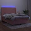 VidaXL Slat Bed Base with Mattress and LED, Upholstered Bed, Double Bed, Adult Bed for Interior Bedroom, 3139444