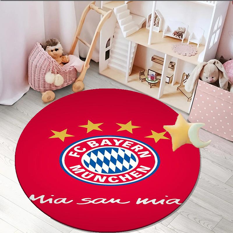 1PC round rug Munich FC Crest Printed Round Area Rug ,Rug For Home Office, Round Chair Rug, Decorative Carpet Fan gifts Christmas gift