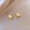 Elegant Cat's Eye Stone Earrings for Women with Floral Design Elements