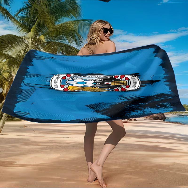 Coventry City Crest Design Beach Towel Microfiber Beach Towel, Lightweight and Quick-Dry, for Summer Travel, Swimming Pool Fan Birthday Gift