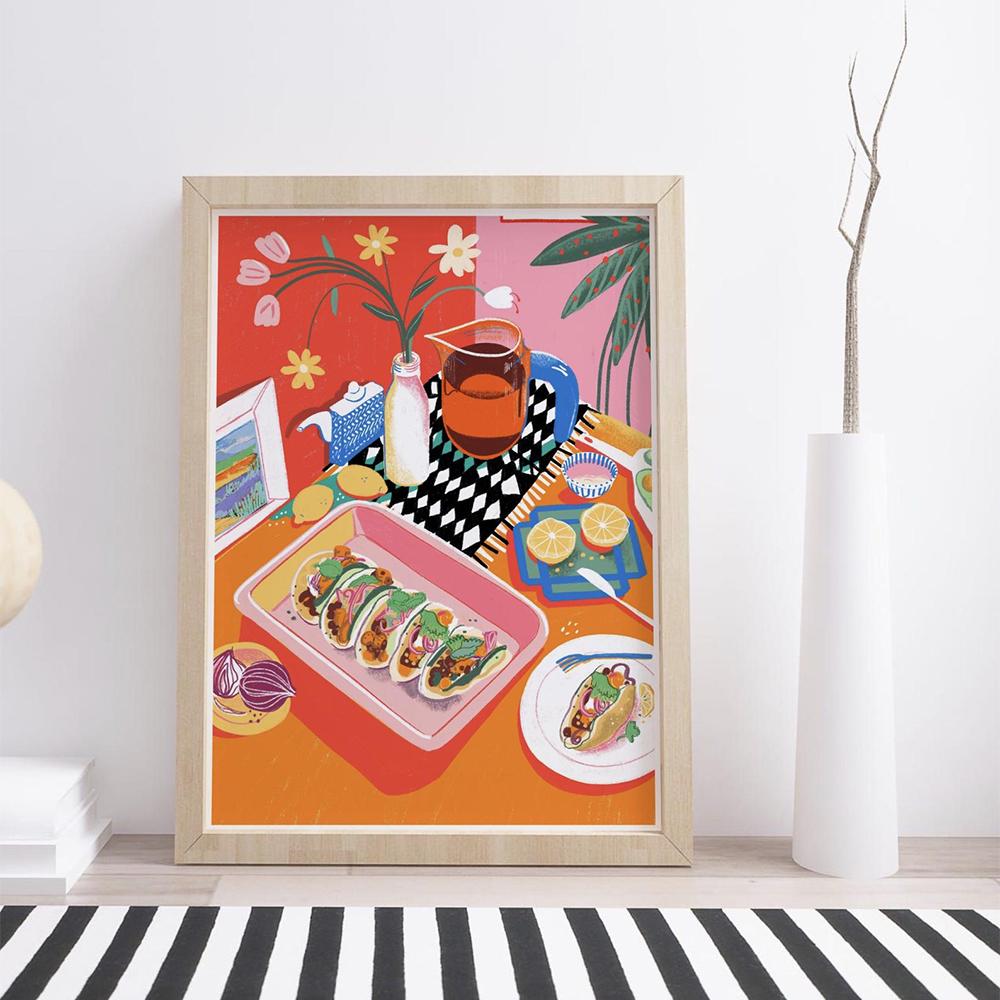 Japanese Food Posters Wall Art Canvas Prints Painting Sushi Sake Fruit Painting Decorative Picture Nordic Dining Room Decoration