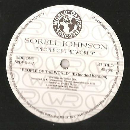 

12inch Record SORELL JOHNSON People Of The World WDRX4 World Dance Rec 1990 UK Dance Electronica Used