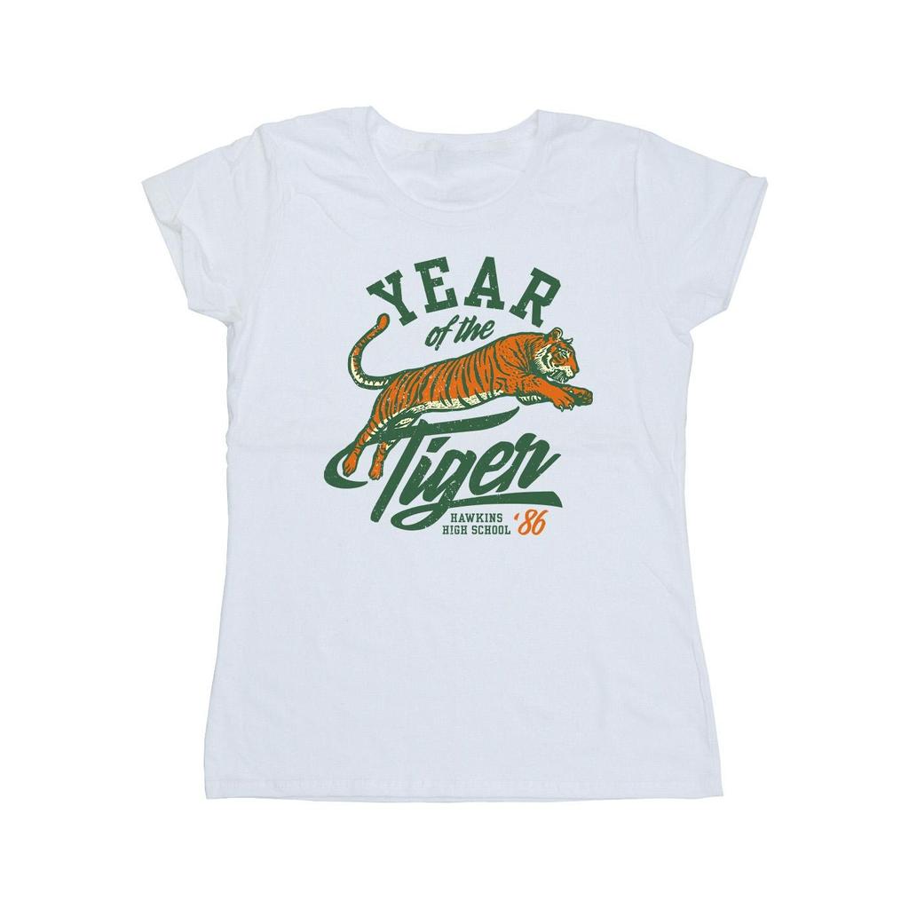 Netflix Womens/Ladies Stranger Things Hawkins Year of The Tiger 86 Cotton T-Shirt