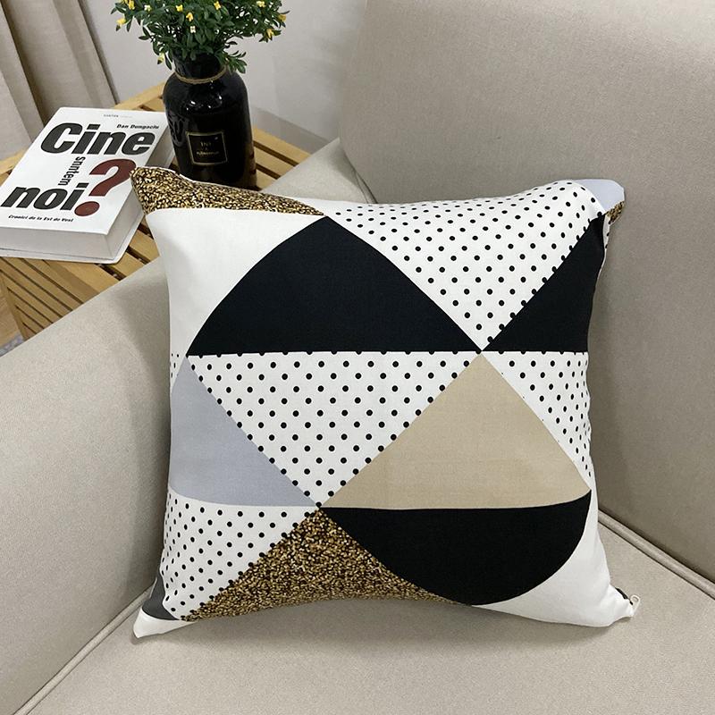 Polyester Pillow Case Cushion Cover 45x45cm Artistic Plaid Decoration Sofa Bedroom Throw Pillows