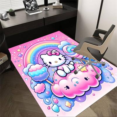 1pc Hello Kitty, Rainbow Carpet Office Rug Outdoor Mat Home Decor Area Carpet Festival Gift Office Desk Chair Carpet
