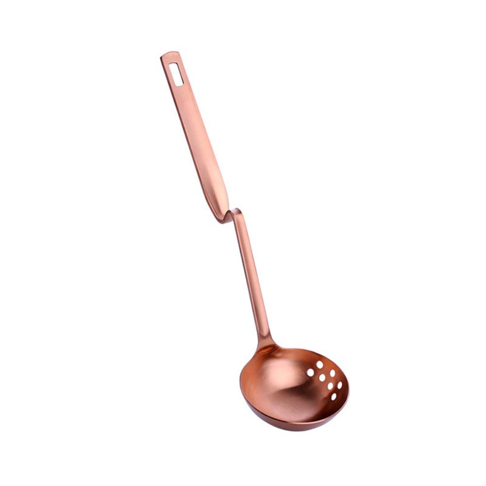Anti Scalding Stainless Steel Soup Spoon Long Handle Oil Filter Skimmer Spoon Cooking Essential