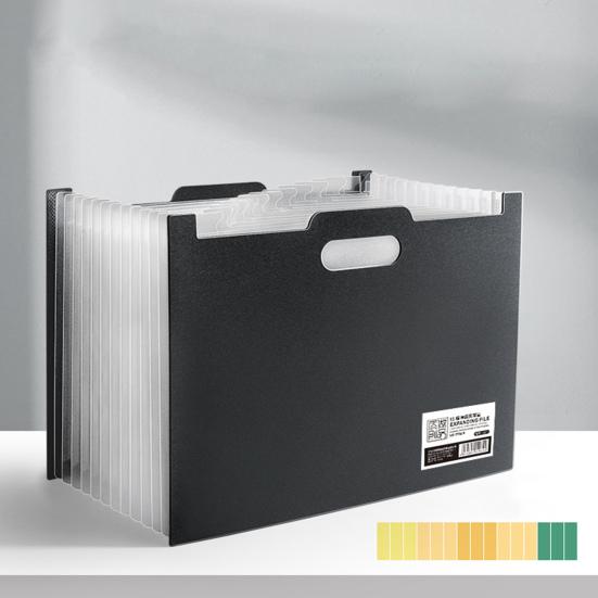Akkordeon-Dateiordner, erweiterbarer vertikaler Datei-Organizer, 13 Taschen, Ordner mit farbigen