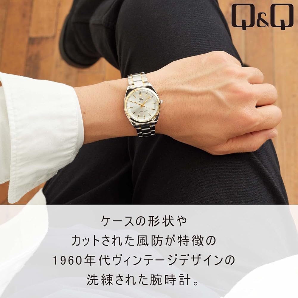 Citizen Q&Q Analog Waterproof Watch Metal Band QB78-401 Men's Silver
